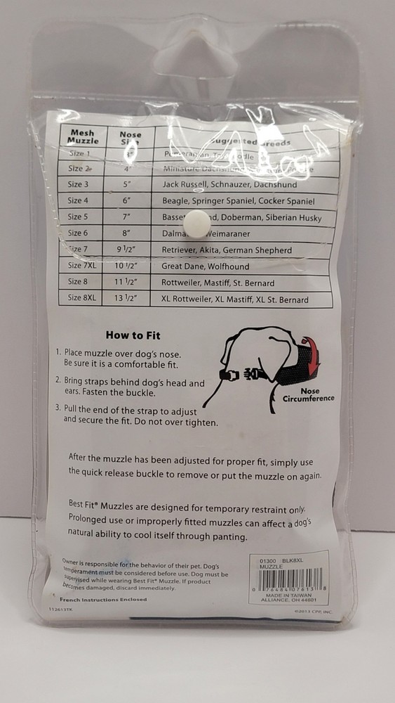 Coastal Best fit mesh muzzle size 8xl