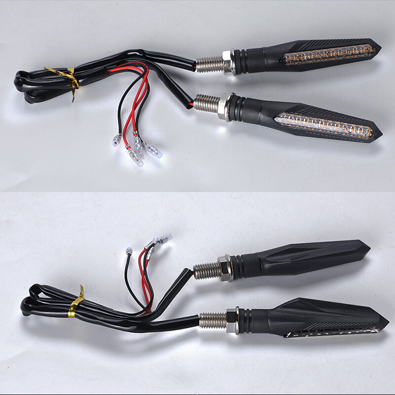 4X Motorcycle LED Turn Signal Light Indicator Flowing Sequential Amber Universal