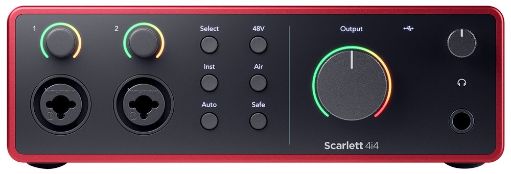Focusrite Scarlett 4i4 4th Gen Studio Recording USB Audio Interface+Software+Mic