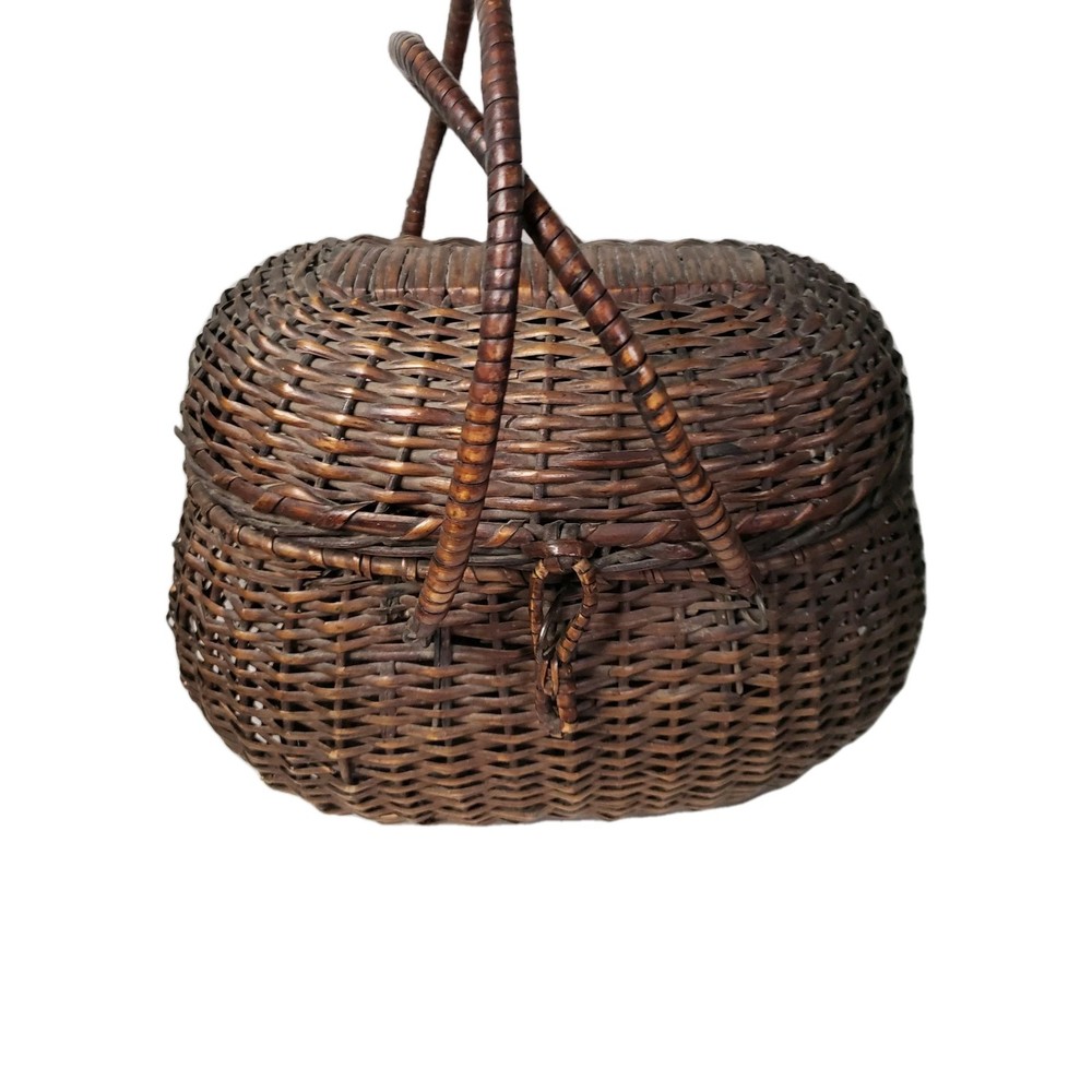 Amish Kavli sket Basket Double Handle Wicker Woven Storage