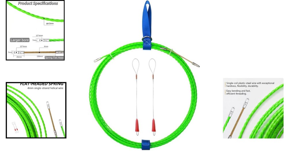 49FT Fish Tape Wire Puller for Wall Conduit Installation