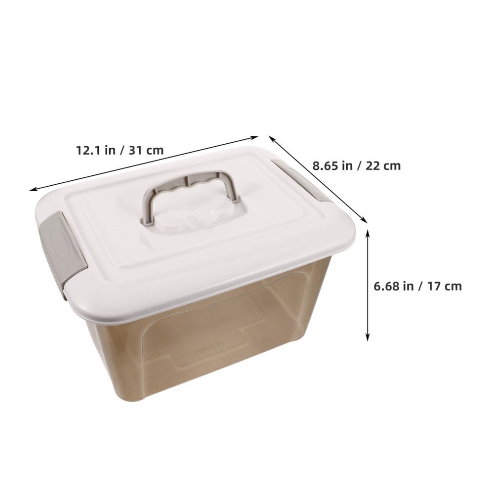 Storage Containers with Lids Handle Compartment Box Small Trunk Organizer