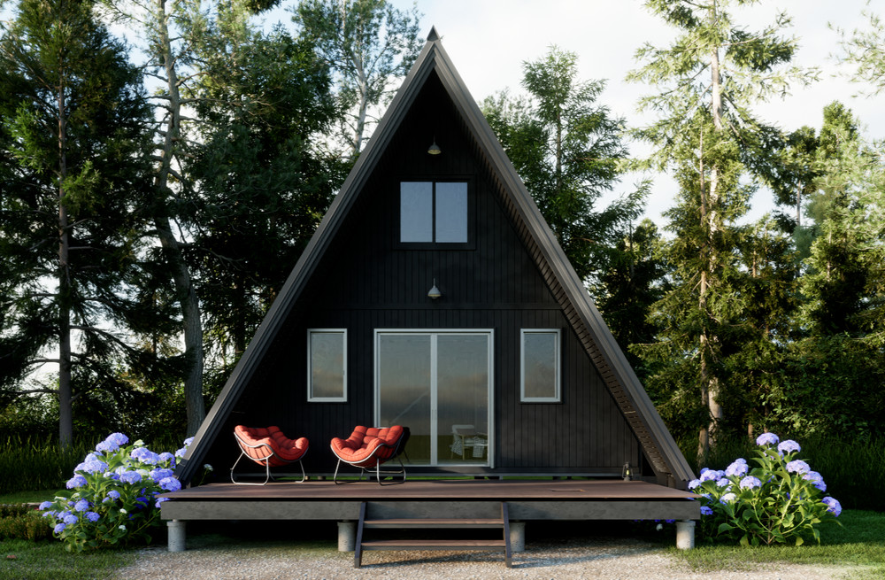 36’x20' A-frame Cabin Plan -3D images Modern Auto CAD File & PDF Blueprint