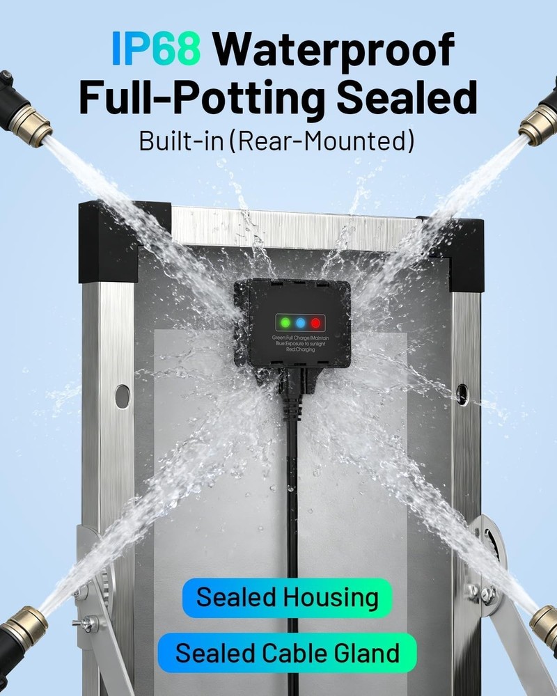 High-Efficiency 7.5W Solar Panel: Durable & Waterproof Battery Maintainer