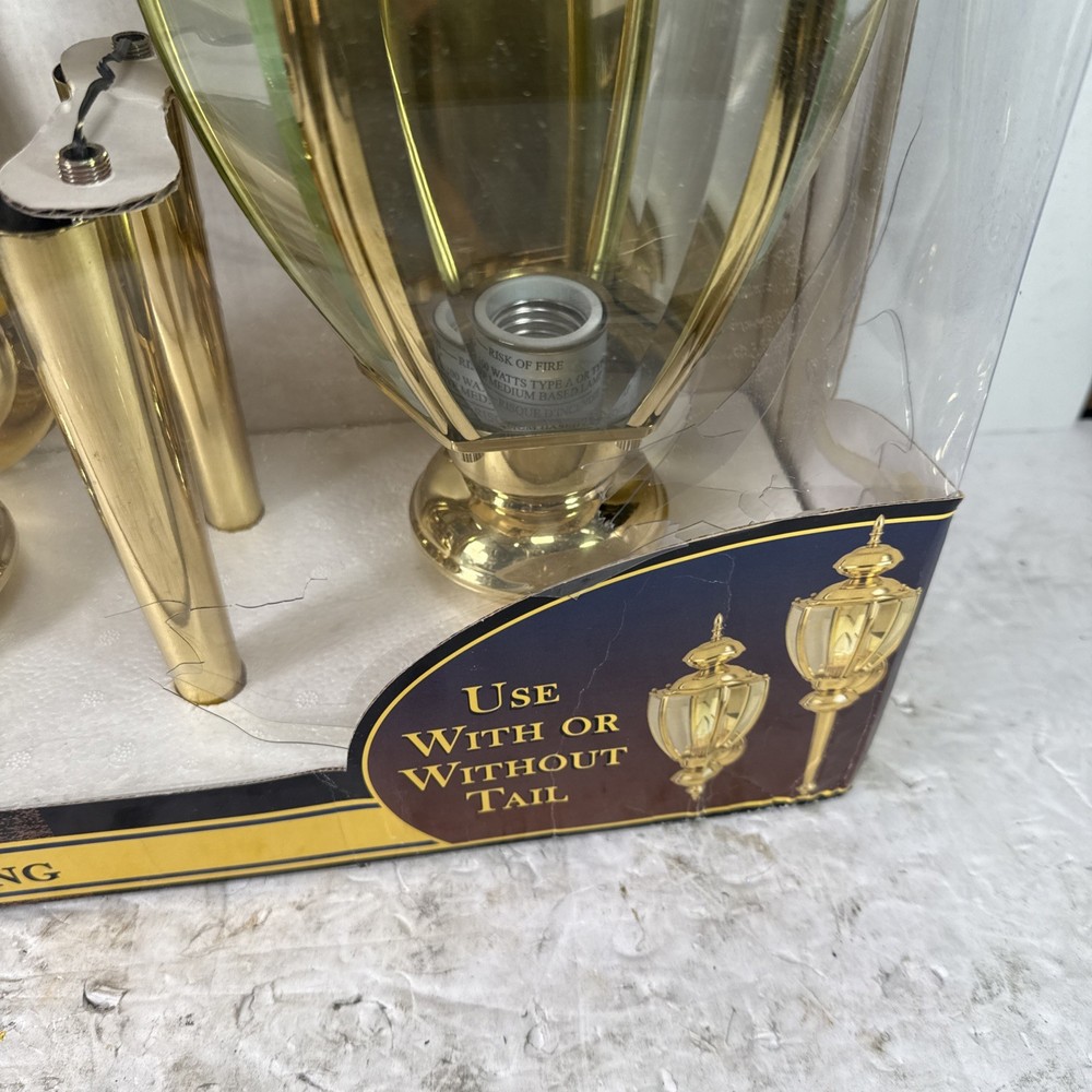 Vintage 1998 Prime Solid Brass Outdoor Lighting 2 Fixture Pack #4212-2 NOS!