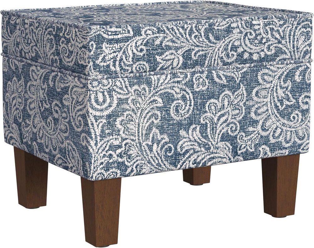 Home Decor |K7646-A879| Upholstered Modern Rectangular Storage Ottoman | Hinged