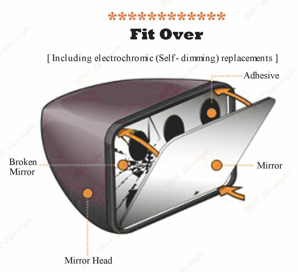 Mirror Glass Replacement RH Passenger Side Full Adhesive for 2007-15 Mini Cooper