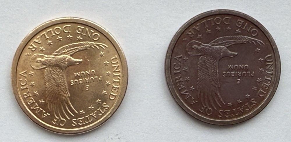 ERROR MISSING CLAD LAYER BOTH SIDES 2000 P Sacagawea Coin Ver Rare