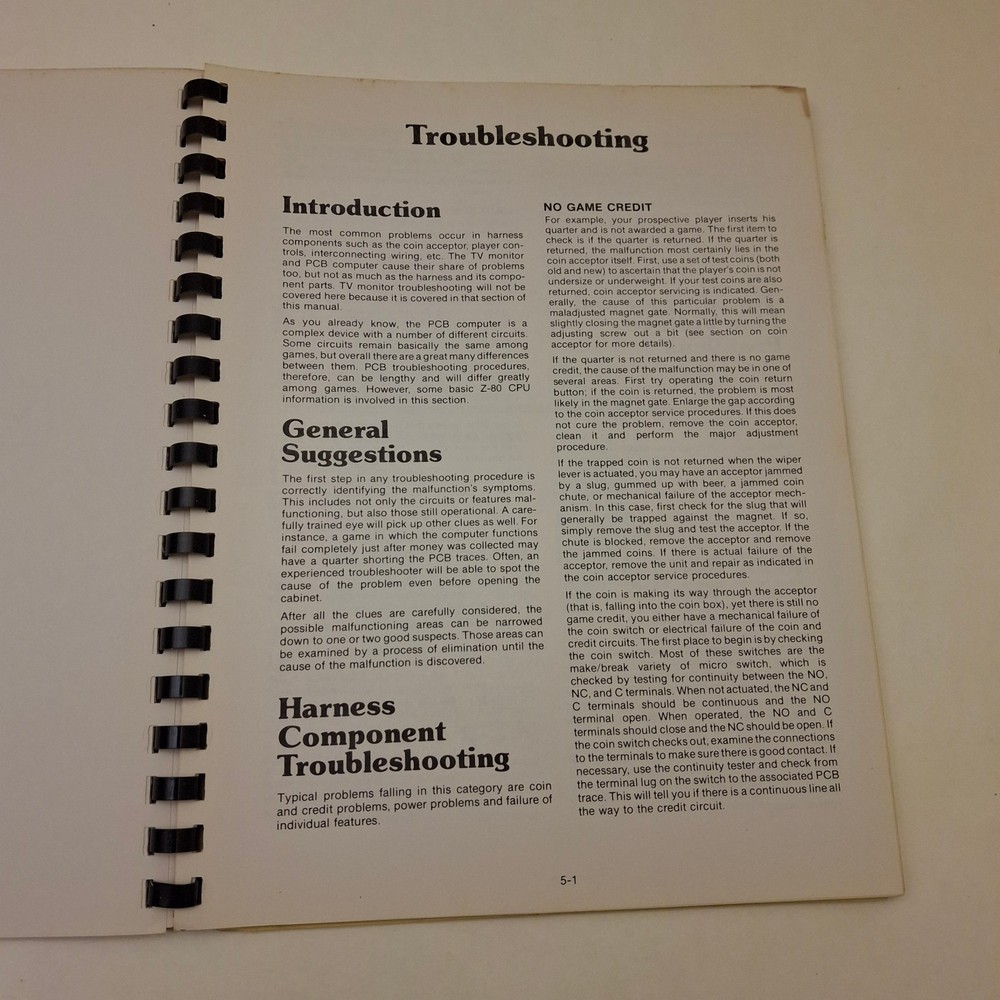 Ms. Pac-Man Pacman 1982 Arcade Operating Manual Midway Game Machine Schematics