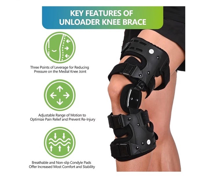 Komzer Advanced OA Unloader Brace: Adjustable Fit & ROM Control Used for Knee...