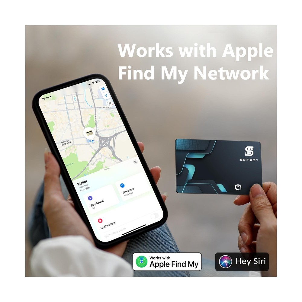 SEINXON Wallet Tracker (iOS Only) IP68 Thin Item Finder Card Luggag... Fast Ship