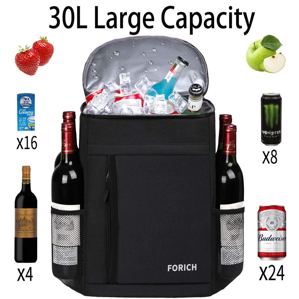 FORICH Soft Cooler Backpack Insulated Waterproof S - Black