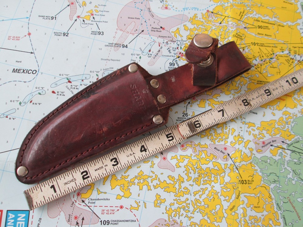 VTG SHARP Leather Fixed Knife Sheath  **NO KNIFE**