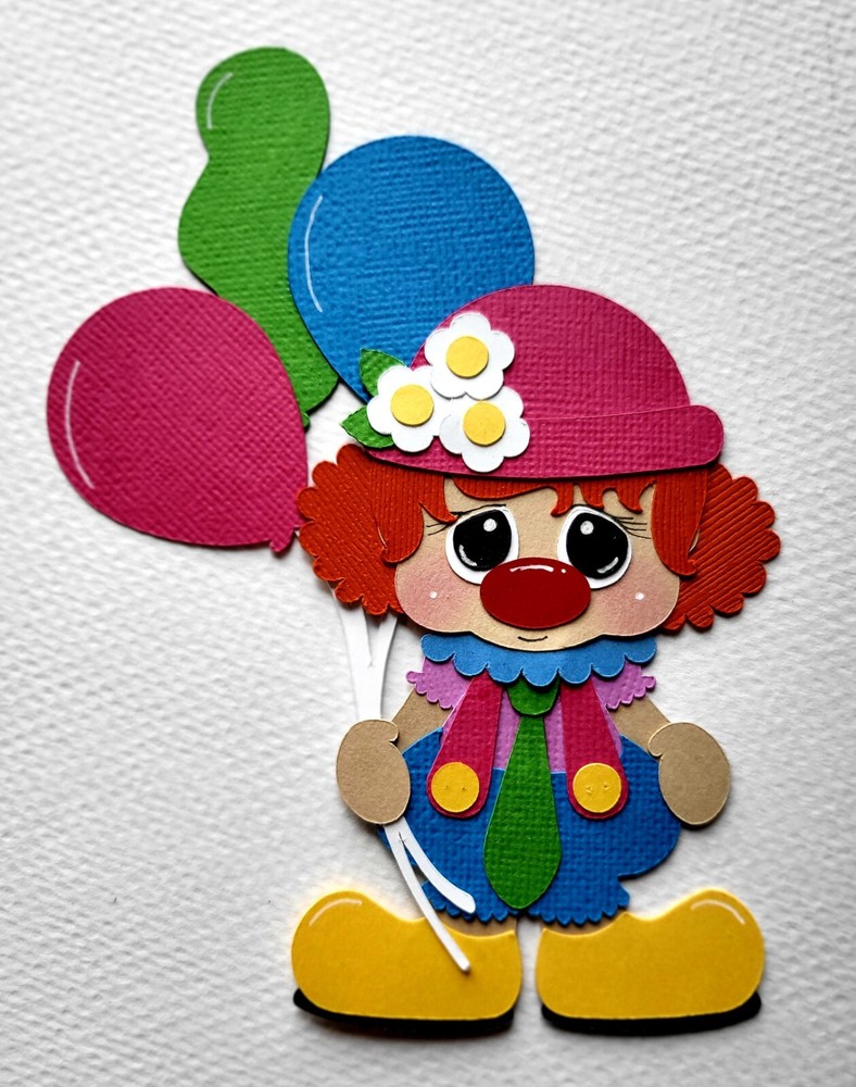 Circus Clown. Scrapbook, Card Making Paper Piecing