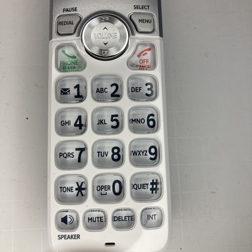 AT&T EL52219 Extension Replacement White Silver Handset w/Battery Tested