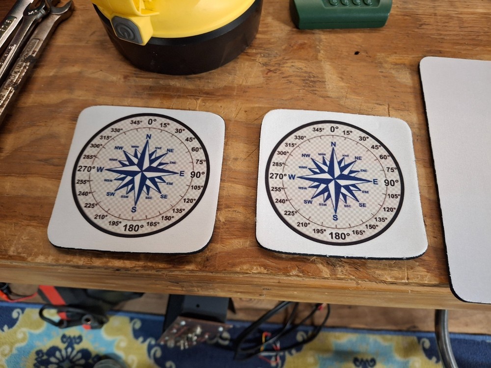4pcs RADIO HAM CB Antenna Azimuth Direction Drink Coasters, see description