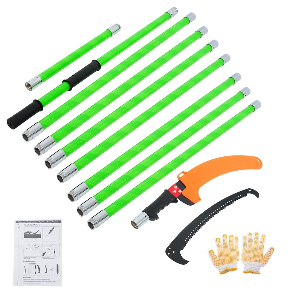 30 FT Trimmer Tree Branch Garden Tools Loppers Hand Pole Saws Extendable Height