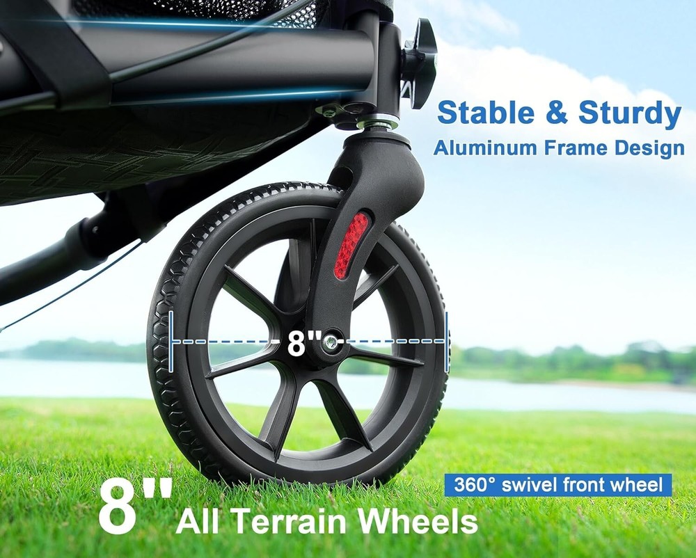 WALK MATE 3 Wheels Rollator Walker 10Lb Seat Backrest Lightweight Foldable