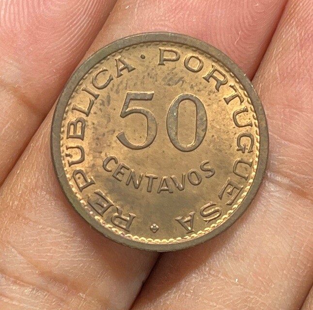 1970 Timor 50 Centavos Coin Excellent Condition
