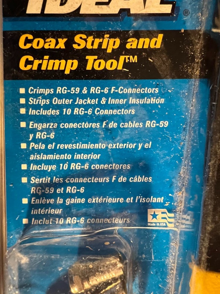 IDEAL 45-165 Data/Phone Cable Stripper and 30-433F Coax Strip Crimp Tool