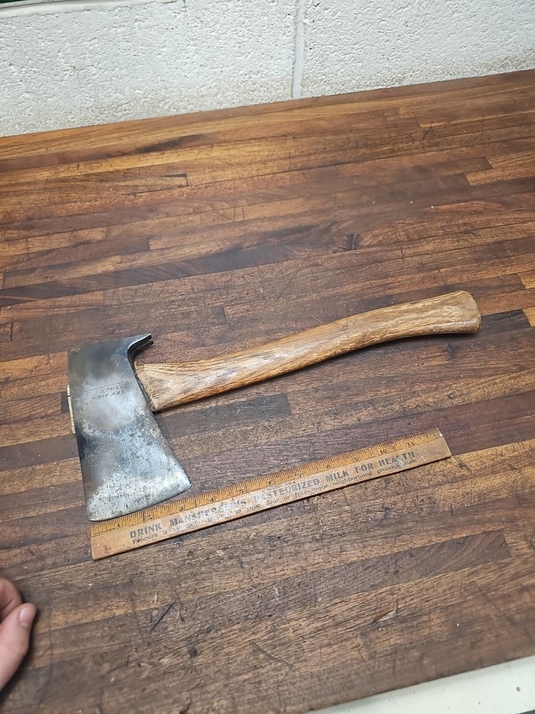 Q38- Vintage True Temper Tommy Axe with Original Handle CLAWED HATCHET