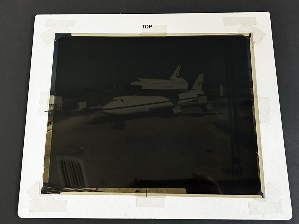 1983 NASA KSC Space Shuttle Discovery Aboard 747 Presentation Transparency