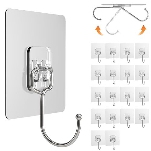 20Pck Wall Hooks Adhesive Hooks 22Lb Max Heavy Duty Adhesive Hooks Command Hooks