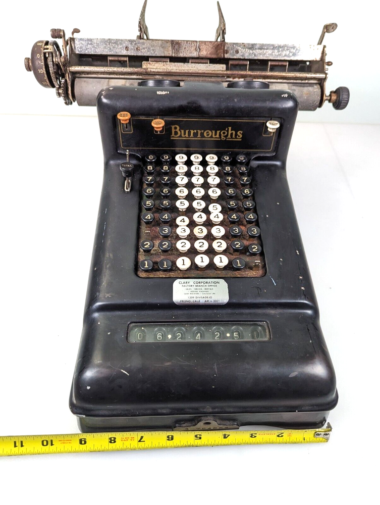 Rare Vintage Burroughs Adding Machine 3-754854