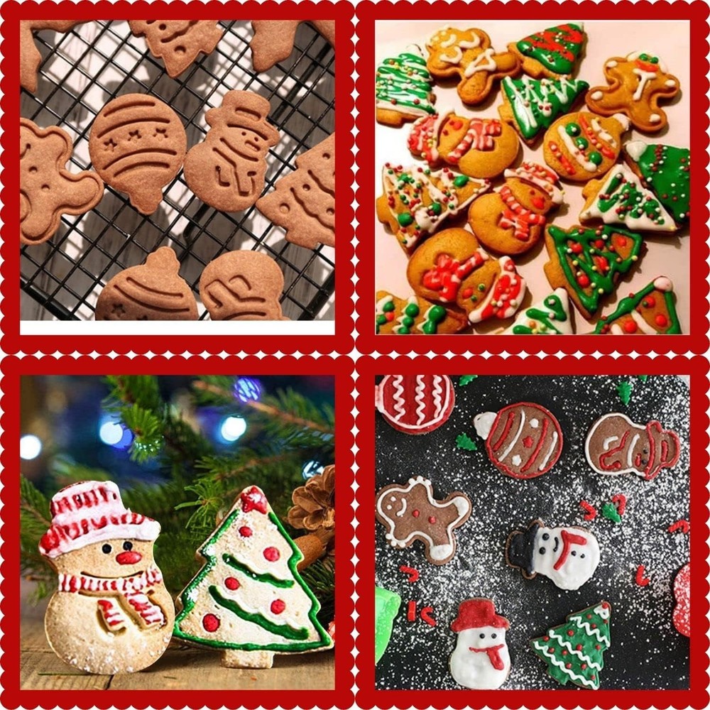 Christmas Themed Cookie Cutter Set - Plastic Spring Biscuits Pastry Cutter Set 3