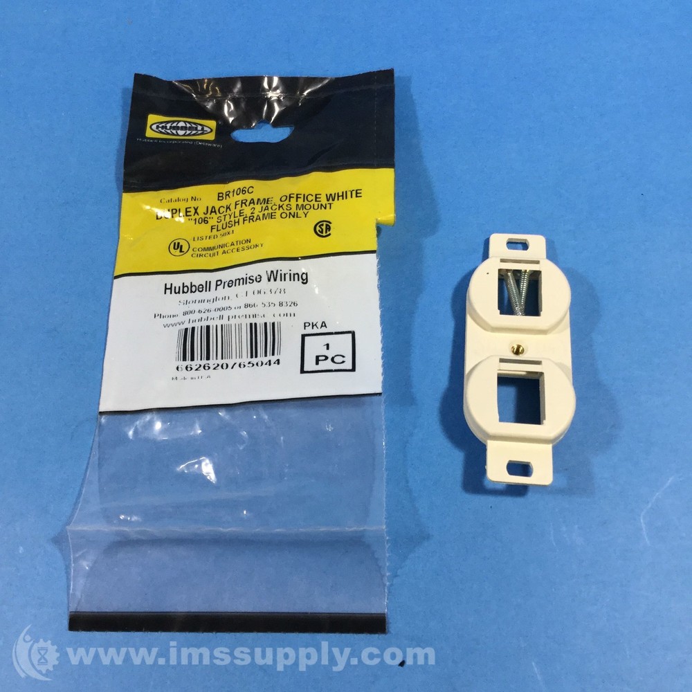 Hubbell BR106C Duplex Jack Frame FNOB