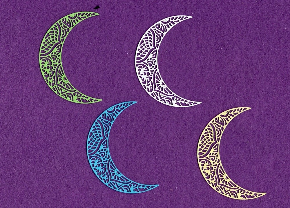 CRESCENT MOON  die cuts scrapbook cards