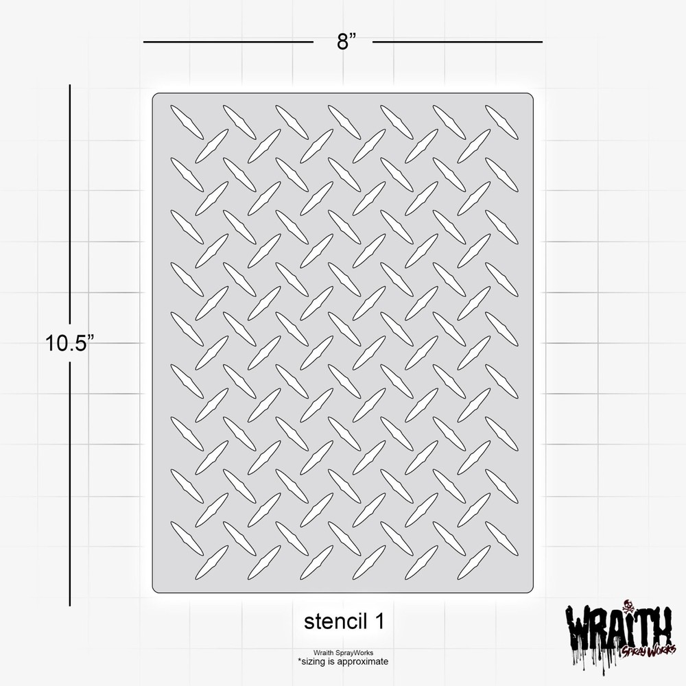 Diamond Plate #1 - Reusable Airbrush Stencil Template