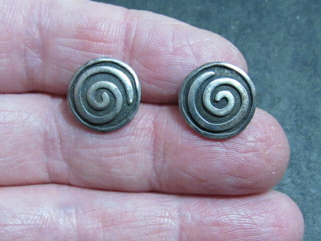 native american sterling earrings hand signed