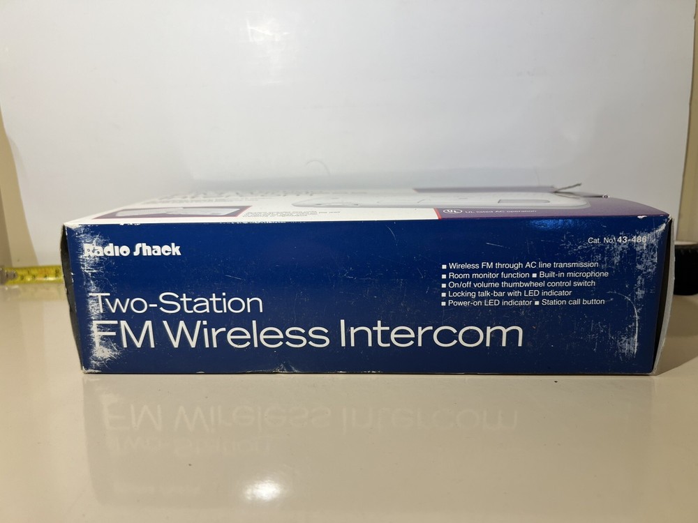 Radio Shack Two-Station FM Wireless Intercom Pair Set Model 43-486 (Never Used)