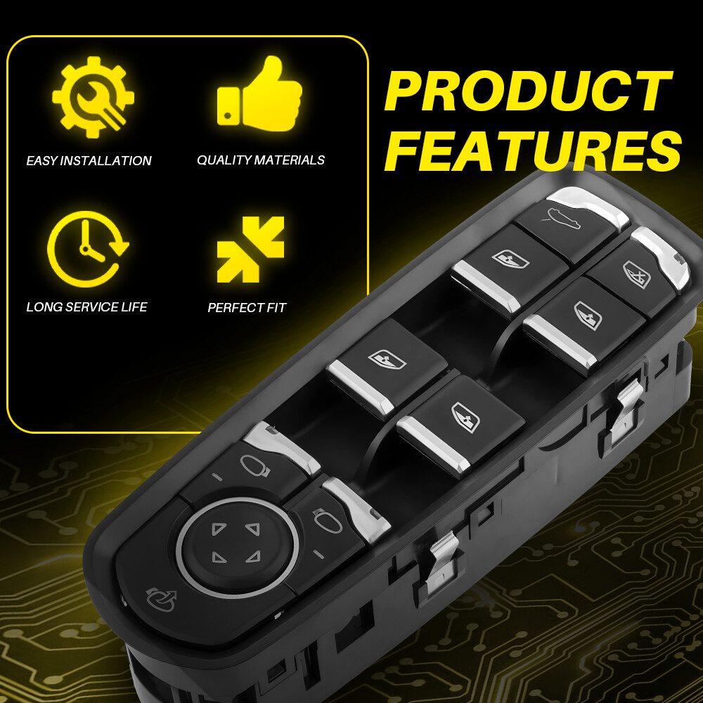 Driver Left Side Window Switch Control 7PP959858 For 2011-2014 Porsche Cayenne