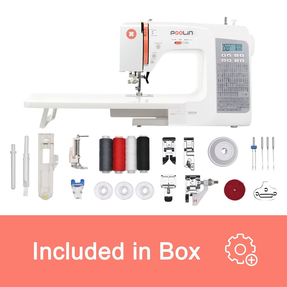 POOLIN Sewing Machine EOC2720 Computerized Wide Table 200 Built In Stitches.