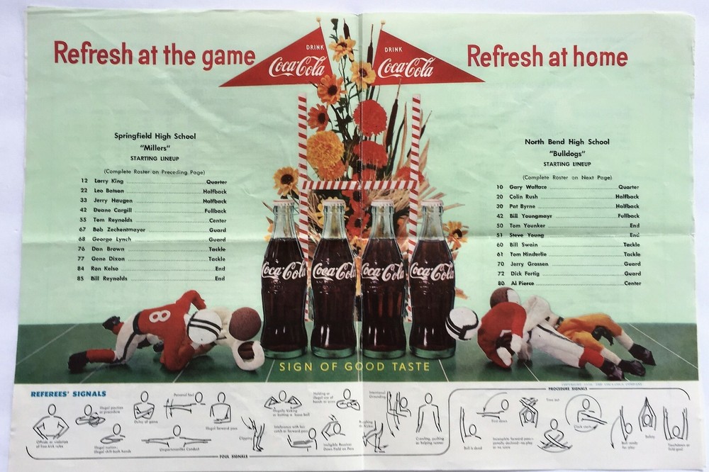 North Bend vs Springfield 1958 Oregon High School Football Game Program