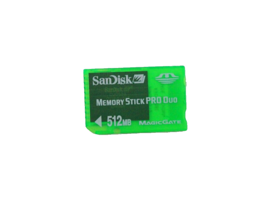 San Disk Memory Stick Pro Duo 512MB SDMSG-512 Translucent Green