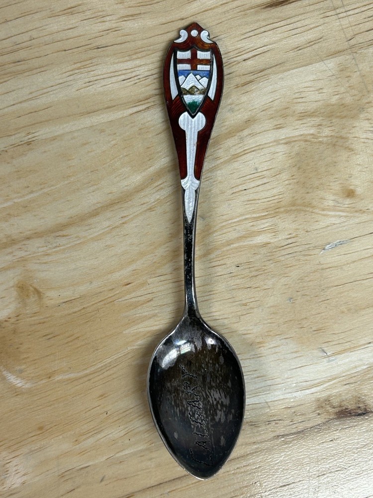 Canada Calgary Souvenir Spoon - Enamel Silver plated - Heraldic