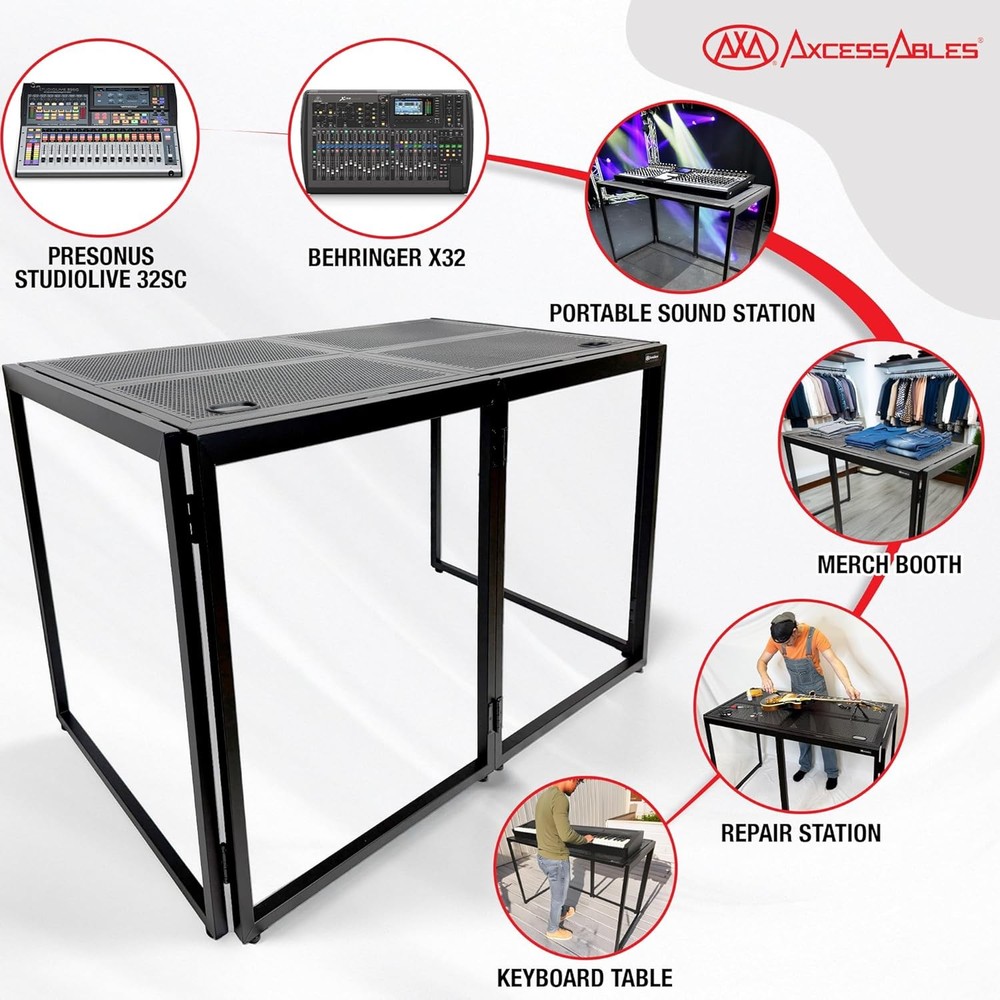 Portable DJ Table Mobile Mixing Console Workstation Event Desk - OB