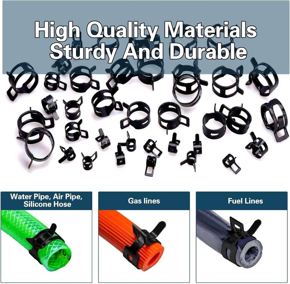 Spring Pipe Clamps340Pcs, with Spring Pipe Clamp Tools, 12 Sizes 6-22Mm Spring H