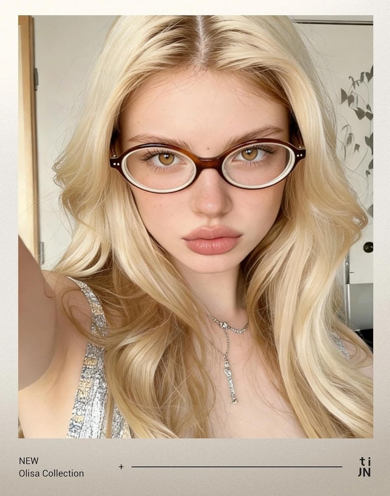 Olisa Retro Blue Light Blocking Glasses - Stylish Oval Frame for All-Day Comfort