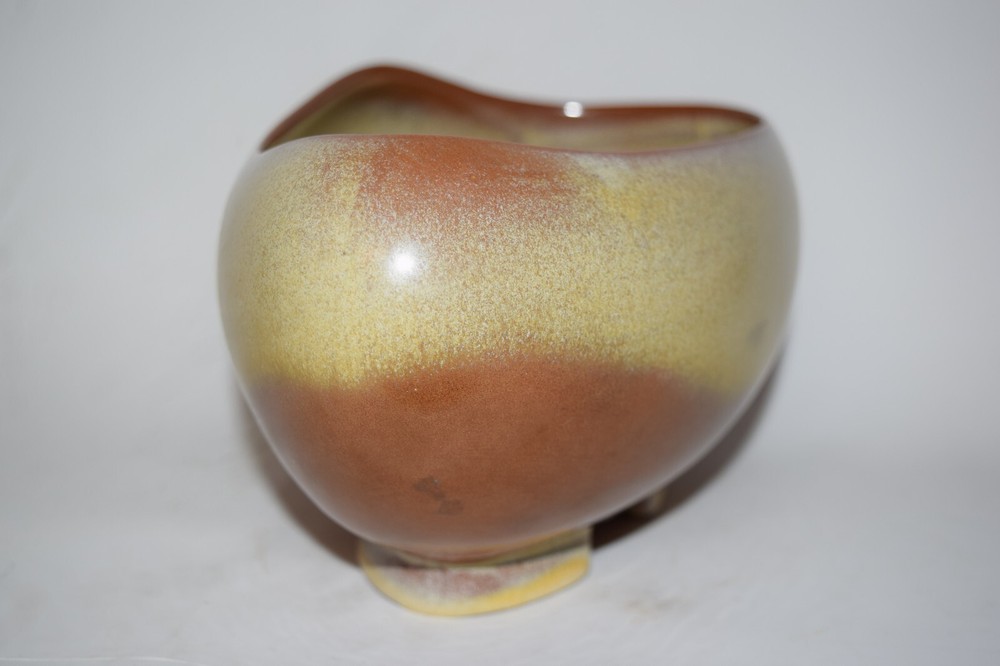 Frankoma Pottery #234 Egg Planter Bowl Brown Satin