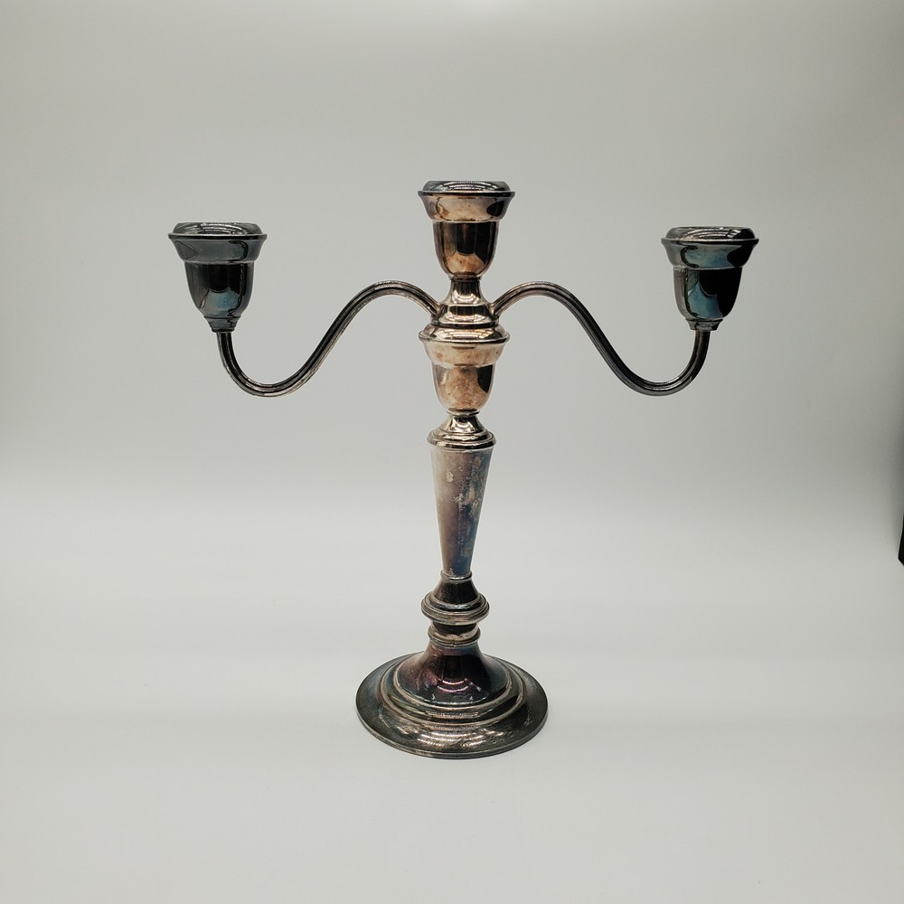 Vintage Silver Plated 3 Candle Candelabra