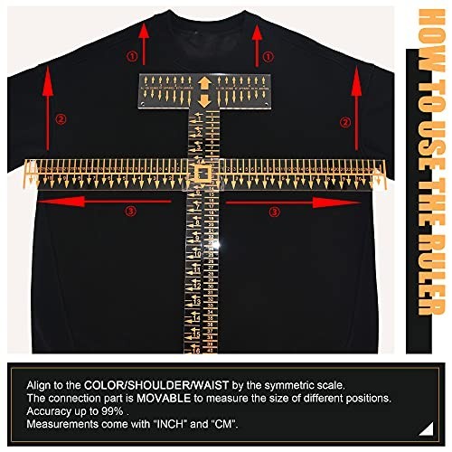 T-Shirt Alignment Ruler Guide Tool Set - Acrylic Design Centering for Easy Sewin