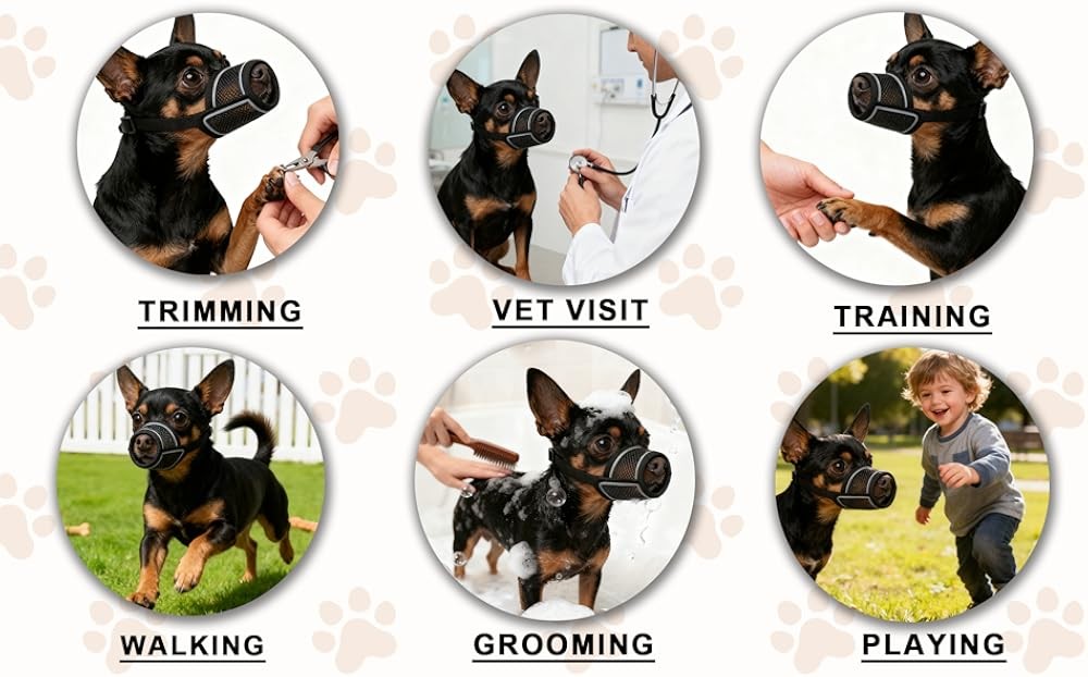 Dog Muzzle for Small Medium Lar Dogs Soft Air Mesh Muzzles with