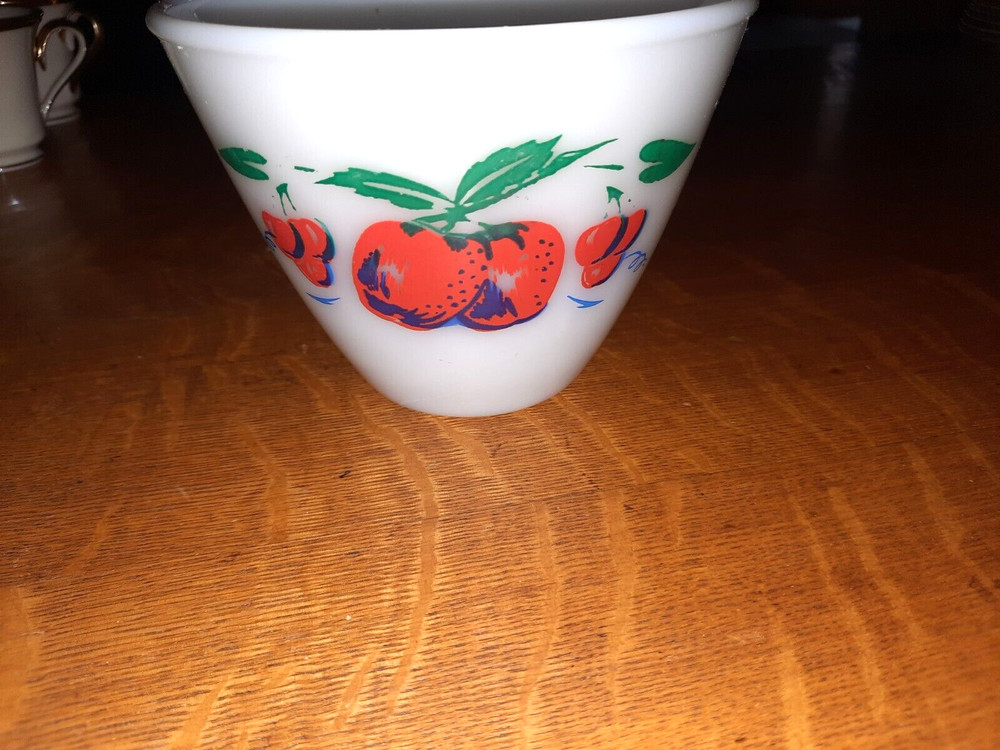 Fire King Grease Jar, Apples Design, No Lid