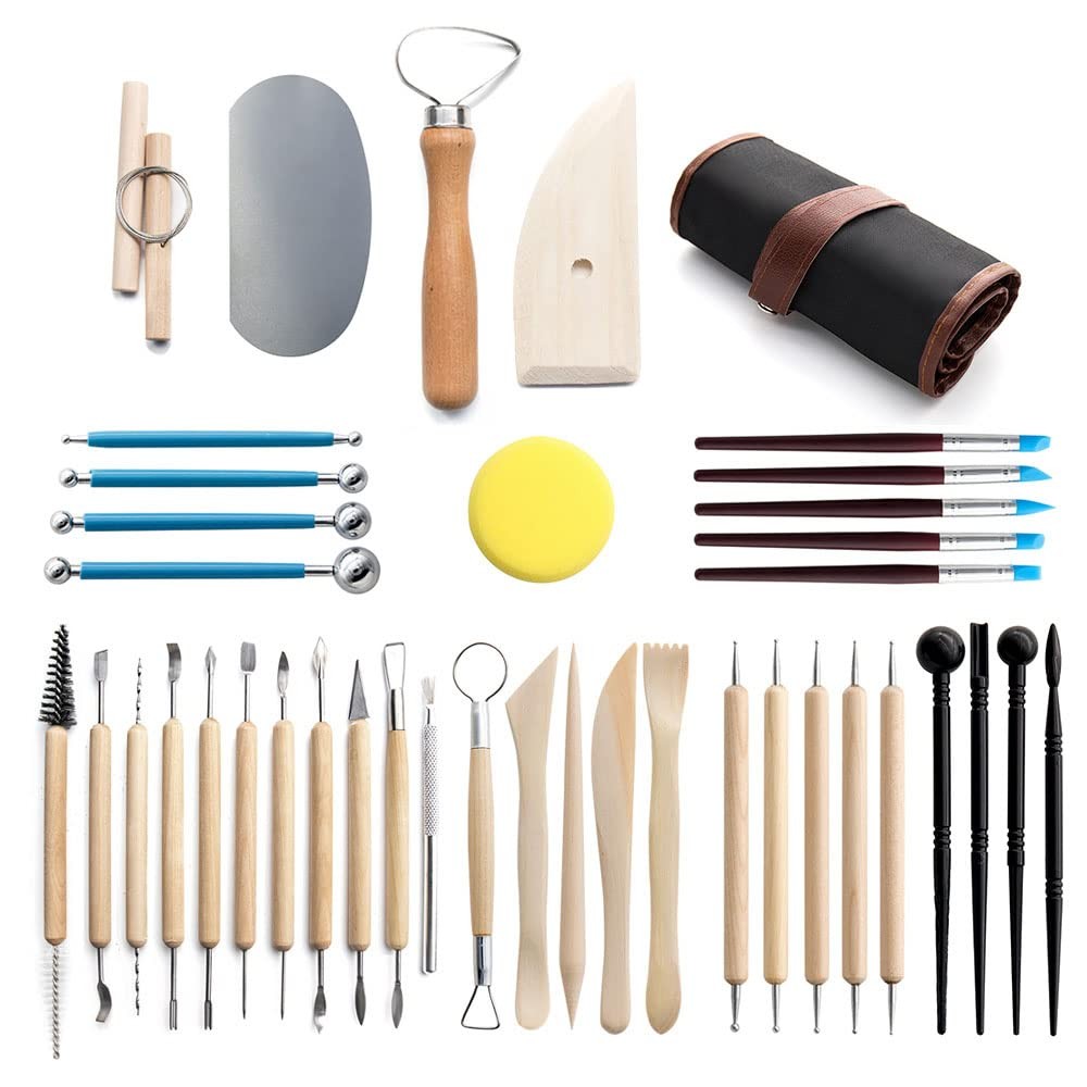Clay Tools 40PCS Pottery Tools Clay Sculpting Tools Polymer Clay Tools Kit
