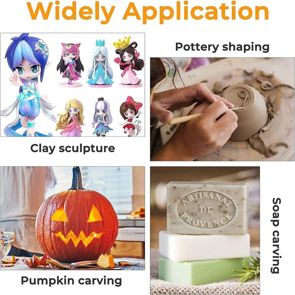 6 Pack Clay Tools Kit - Versatile Pottery & Sculpting Tools for Creatives