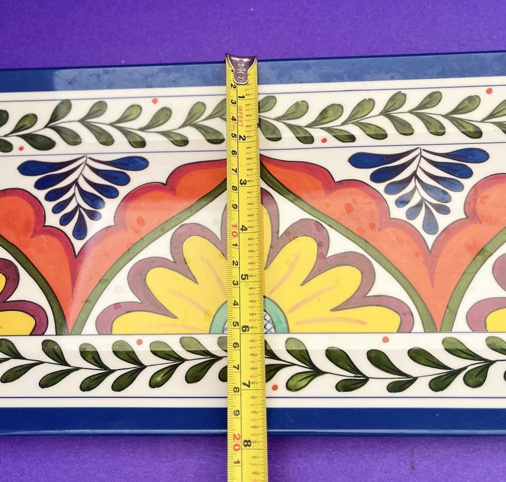 Melamine Large Rectangular Serving Platter Plate 19”x 8” Talavera Style SALE!